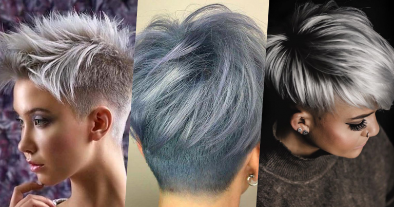Trend des Jahres., kurze graue Haarschnitte. einfach zum verlieben