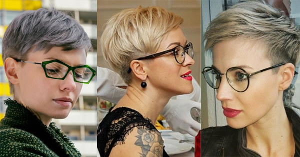 10 super coole kurze Frisuren, die Frau mit der Brille inspirieren!